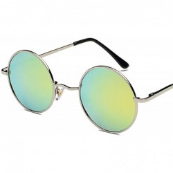 Rimless Fashion Tinted Color Lens Round Sunglasses Men Women Retro Metal Frame Eye Vintage Tiny Female Sun Glasses - 4 - C419...