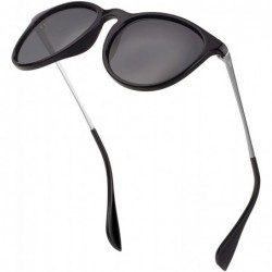 Oversized Vintage Round polarized Sunglasses Classic Retro design Styles Shades - Black Lens/Black Frame - CK18IGA28T8 $25.94