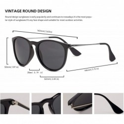 Oversized Vintage Round polarized Sunglasses Classic Retro design Styles Shades - Black Lens/Black Frame - CK18IGA28T8 $12.08