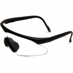 Oval ESB Shooting Sunglasses- Black Frame/3 Lenses (Smoked- Amber and Clear) - C4113Q4MMU5 $20.47