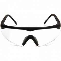 Oval ESB Shooting Sunglasses- Black Frame/3 Lenses (Smoked- Amber and Clear) - C4113Q4MMU5 $10.66