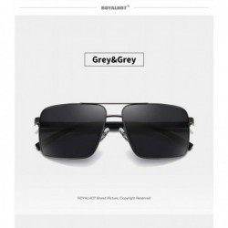 Sport Square Sunglasses Polarized for Mens UV 400 Protection 60MM Fashion Style Driving Fishing - Grey Grey - CE192GEUGK6 $11.33