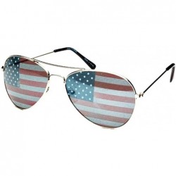 Aviator PATRIOTIC Trendy USA American Flag Print Aviator Sunglsses SILVER - CO12HHZBGE1 $10.00