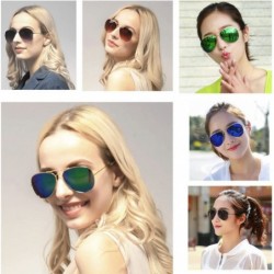 Aviator Hot Sale! Designer Sunglasses-Men Women Classic Metal Aviator Glasses Polarized UV Protection Eyewear (D) - D - C718Q...
