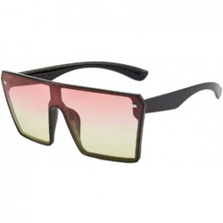 Square Women Fashion Square UV Protection Polarization Sunglasses Sunglasses - Black Pink Yellow - CG19026LKLO $12.63