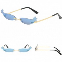Round New Vintage Glasses for Women Men Irregular Shape Retro Style Sun Spectacles - E - CE18UM95E40 $14.83