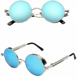Round Steampunk Sunglasses Polarized Mirrored - E - C2199LDCHNH $6.72
