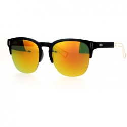Wayfarer Retro Vintage Style Unique Metal Tip Half Rim Hipster Sunglasses - Black Orange - C312EO5Q5BV $23.22