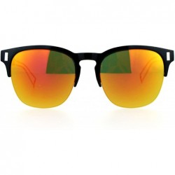 Wayfarer Retro Vintage Style Unique Metal Tip Half Rim Hipster Sunglasses - Black Orange - C312EO5Q5BV $13.44