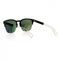 Wayfarer Retro Vintage Style Unique Metal Tip Half Rim Hipster Sunglasses - Black Orange - C312EO5Q5BV $13.44