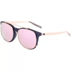 Square Unisex Vintage Designer Square Detachable Steampunk Mirror Sunglasses 61mm - Black/Pink - CT12E882EA9 $22.67