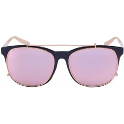 Square Unisex Vintage Designer Square Detachable Steampunk Mirror Sunglasses 61mm - Black/Pink - CT12E882EA9 $11.48