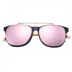 Square Unisex Vintage Designer Square Detachable Steampunk Mirror Sunglasses 61mm - Black/Pink - CT12E882EA9 $11.48