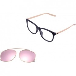 Square Unisex Vintage Designer Square Detachable Steampunk Mirror Sunglasses 61mm - Black/Pink - CT12E882EA9 $11.48