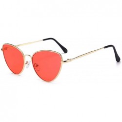 Shield Sexy Small Vintage Cat Eye Sunglasses Women Red Sun Glasses Female Ladies Cateyes Sunglass Retro - Gold Red - CY198ZUS...