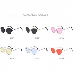 Shield Sexy Small Vintage Cat Eye Sunglasses Women Red Sun Glasses Female Ladies Cateyes Sunglass Retro - Gold Red - CY198ZUS...