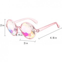 Goggle Women Girls Kaleidoscope Sunglasses Rainbow Prism Glasses Refraction Goggles for Festivals - Pink - CN18GQGO93N $8.27