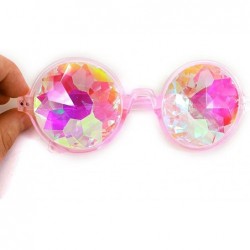 Goggle Women Girls Kaleidoscope Sunglasses Rainbow Prism Glasses Refraction Goggles for Festivals - Pink - CN18GQGO93N $8.27