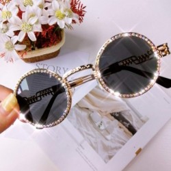 Goggle Vintage Round Diamond Sunglasses Women Luxury Steampunk Red Black Clear Lens Rhinestone Eyeglasses UV400 - 3 - C8199CK...