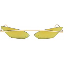 Sport Men and women Fashion Retro Sunglasses metal frame Sunglasses - Gold - CY18LL8Q53L $11.23