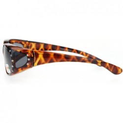 Oval Polarized 60mm Rhinestone Trim Oval Fit Over Sunglasses - Tortoise Black - CX12NA7X3X8 $14.91