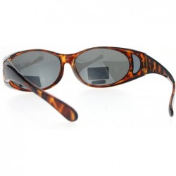 Oval Polarized 60mm Rhinestone Trim Oval Fit Over Sunglasses - Tortoise Black - CX12NA7X3X8 $14.91