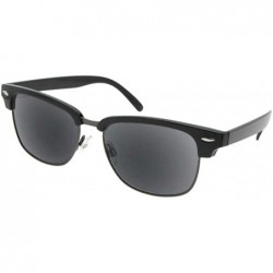 Rectangular Retro Full Lens Reading Sunglass R59 - Black Pewter Frame Gray Lenses - CJ195LN8QOT $29.52