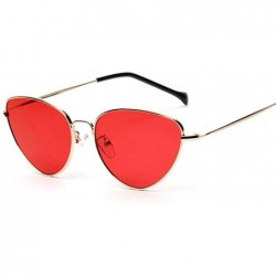 Aviator Trendy Tinted Color Vintage Shaped Sun Glasses Famle Drop Shaped Ocean Cat Red - Pink - CV18YLYGLHW $12.14