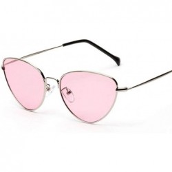Aviator Trendy Tinted Color Vintage Shaped Sun Glasses Famle Drop Shaped Ocean Cat Red - Pink - CV18YLYGLHW $12.14