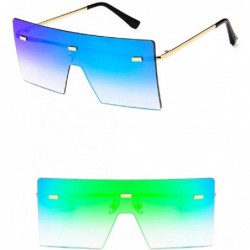 Rimless Sunglasses Square Rimless Glasses Eyewear - CZ197TESG4S $44.91