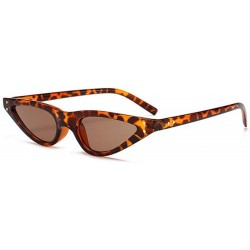 Aviator New Small Sunglasses Women Cat Eye Vintage Black Leopard Red Triangle C7 - C2 - CZ18YLYU38U $6.80