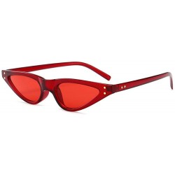 Aviator New Small Sunglasses Women Cat Eye Vintage Black Leopard Red Triangle C7 - C2 - CZ18YLYU38U $6.80
