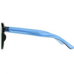 Rimless Rimless Round Sunglasses Full Flat Mirror Lens Unisex Retro Fashion Shades - Blue - CJ189OD5M3A $15.62