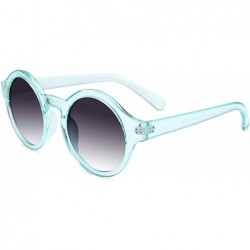 Round Unique Round Sunglasses Women Vintage Keyhole Sunglasses B1248 - Blue - CP18EX70MS7 $12.93