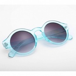 Round Unique Round Sunglasses Women Vintage Keyhole Sunglasses B1248 - Blue - CP18EX70MS7 $12.93