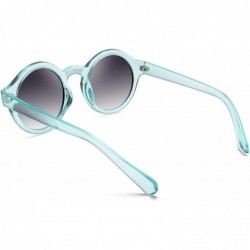 Round Unique Round Sunglasses Women Vintage Keyhole Sunglasses B1248 - Blue - CP18EX70MS7 $12.93