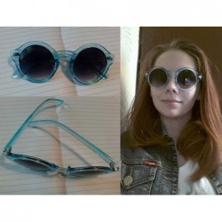 Round Unique Round Sunglasses Women Vintage Keyhole Sunglasses B1248 - Blue - CP18EX70MS7 $12.93