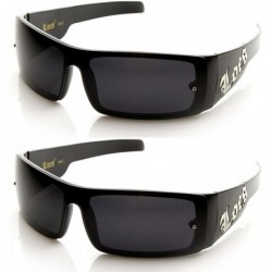 Square Eyewear One-Piece Shield Hardcore Shades OG Gangsta Dark Lens Sunglasses - 2-pack - CX110IM0BTR $32.62