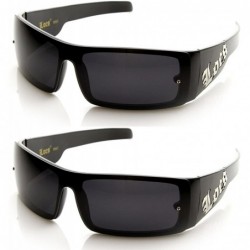 Square Eyewear One-Piece Shield Hardcore Shades OG Gangsta Dark Lens Sunglasses - 2-pack - CX110IM0BTR $10.87