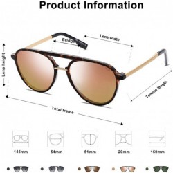 Round Oversized Polarized Sunglasses for Women Men Aviator Ladies Shades SJ2078 - C4 Tortoise Frame/Pink Mirrored Lens - CO18...