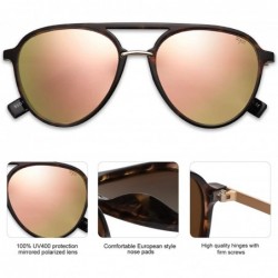 Round Oversized Polarized Sunglasses for Women Men Aviator Ladies Shades SJ2078 - C4 Tortoise Frame/Pink Mirrored Lens - CO18...