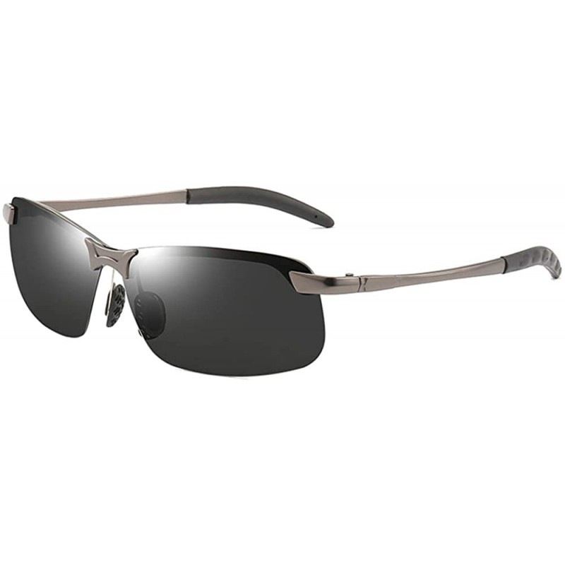 Goggle Men/Women Polarised Sports Sunglasses Semi-rimless VU400 Sunglasses - Grey - Sunglasses - C418RNDT6A3 $9.51