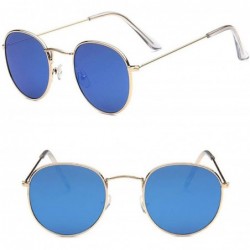 Round Round Mirror Sunglasses Women Metal Vintage Sun Glasses Female Classic - 4 - CJ18OUHSG8E $29.03