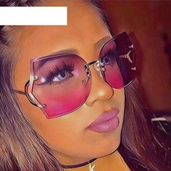 Oversized Cat Eye Eyeglasses Women Sunglasses Rimless Clear Eyewear Gradient Elegant Optics Rimless Lady Oversized - C218Y396...