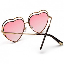 Semi-rimless Men's & Women's Glasses Metal Frame Colored Gradient Lens Sunglasses - Leopard Powder - CE18EW80QNY $9.62