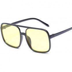 Square Black Square Oversized Sunglasses Women Big Frame Sun Glasses Mirror Oculos Unisex Gradient Hip Hop Shades - C8197Y7KH...