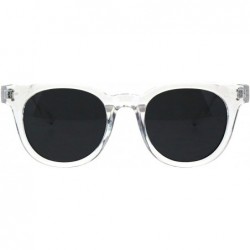 Square Designer Style Sunglasses Horn Rim Unisex Fashion Shades UV 400 - Clear (Black) - C618HSDW4K8 $8.22