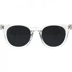 Square Designer Style Sunglasses Horn Rim Unisex Fashion Shades UV 400 - Clear (Black) - C618HSDW4K8 $19.35