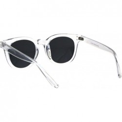 Square Designer Style Sunglasses Horn Rim Unisex Fashion Shades UV 400 - Clear (Black) - C618HSDW4K8 $8.22