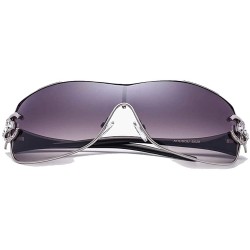 Shield Rimless Shield Warp Sunglasses Flat top sunglasses for Men Women - 1 - C5198R4SAKA $16.03